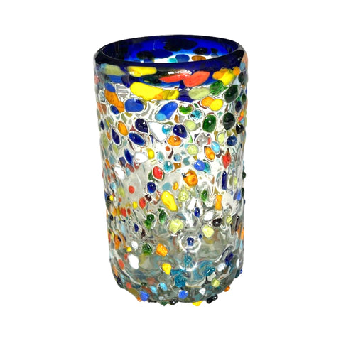 Confetti Glass Blue Rim