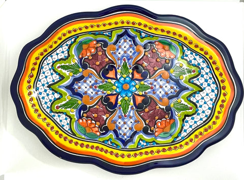 Talavera Serving Tray Large-Yellow